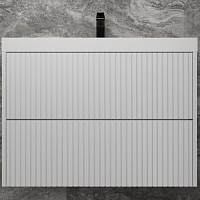 Style Line Тумба под раковину Стокгольм 80 подвесная белый рифленый софт